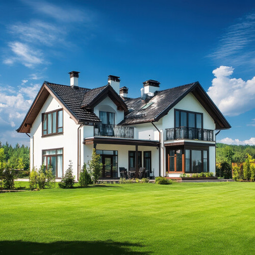 nice home on a sunny day with a nice roof