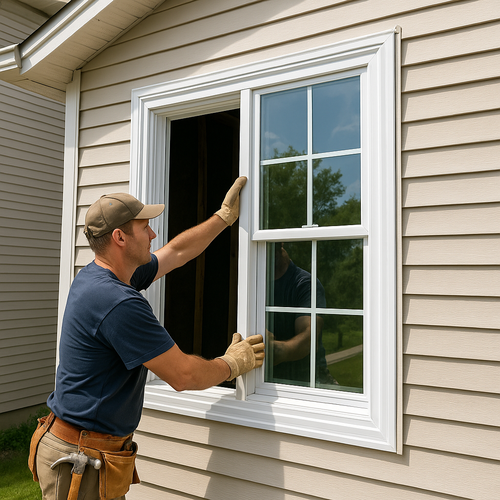 new window being installed at a home
